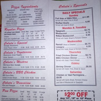 Coluta's Pizza - Menu 4 - Pizza Near Me - Chicago, Illinois