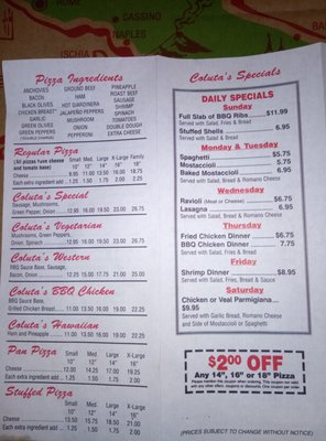 Menu photo 3 Coluta's Pizza Chicago, IL