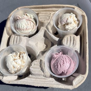 Keyes Creamery - Flight - Honey Apple Crisp, Goose Feathers, Black Raspberry, Apple Cider Donut - Ice Cream & Frozen Yogurt Near Me - Churchville, Maryland Keyes Creamery - Flight - Honey Apple Crisp, Goose Feathers, Black Raspberry, Apple Cider Donut - Ice Cream & Frozen Yogurt Near Me - Churchville, Maryland