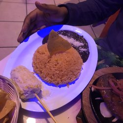 Mia Grill & bar - Included with the steak - rice, beans, and corn.