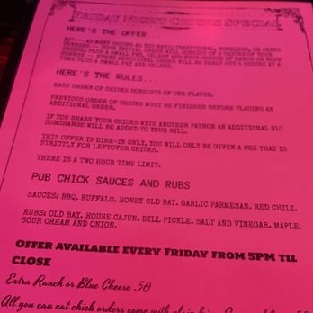 Brookside Inn - friday night wing special menu - American Near Me - Jefferson, Maryland