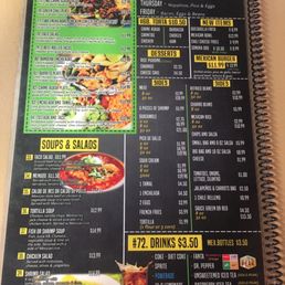 In restaurant menu In restaurant menu