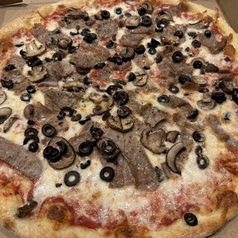 Solle’s Italian Pizza - Medium pizza with sausage (authentic NY style pizza sausage), mushrooms and black olives. - Italian Near Me - Tallahassee, Florida Solle’s Italian Pizza - Medium pizza with sausage (authentic NY style pizza sausage), mushrooms and black olives. - Italian Near Me - Tallahassee, Florida