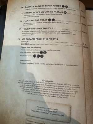 Menu photo 4 Viikinkiravintola Harald Helsinki HELSINKI, 18 Menu photo 4 Viikinkiravintola Harald Helsinki HELSINKI, 18