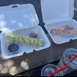 Veggie roll and shrimp roll (can't recall name) Veggie roll and shrimp roll (can't recall name)