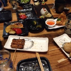 Maedaya - So much Izakaya goodness...lots of options, even for vegos! incl. grilled tofu skins, vege gyoza, edamame, grilled rice balls.