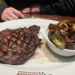 Outlaw ribeye, brussel sprouts