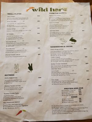 Menu photo 7 Wild Hare Bar Garden  San Diego, CA