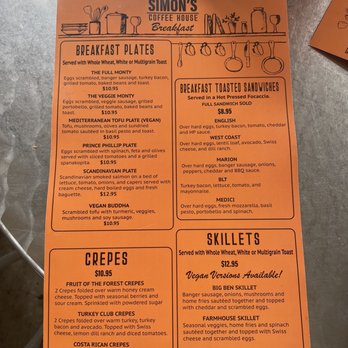 Simon's Coffee House - Menu - Delis Near Me - Sarasota, Florida
