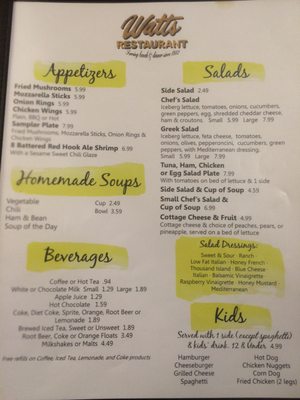 Menu photo 7 Watts Restaurant Utica, OH