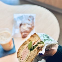 House Roots Coffee - I swear this is the best turkey sandwich I've had. It's light flaky and FRESH FRESH. Had it two days in a row now