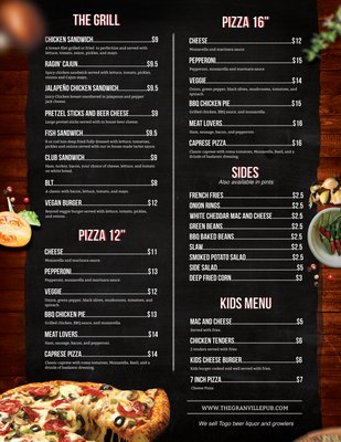 Menu photo 2 The Granville Pub Louisville, KY Menu photo 2 The Granville Pub Louisville, KY