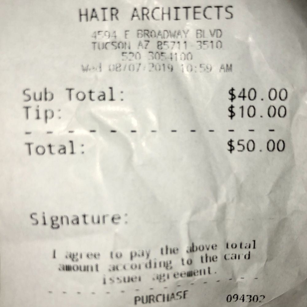Hair Architects - $40 for a women's haircut on 8/07 (when I wrote my 1st review) - Hair Salons Near Me - Tucson, Arizona Hair Architects - $40 for a women's haircut on 8/07 (when I wrote my 1st review) - Hair Salons Near Me - Tucson, Arizona