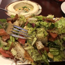 The Source Lounge & Grill - The salad with vegetables and little crispy pita chips