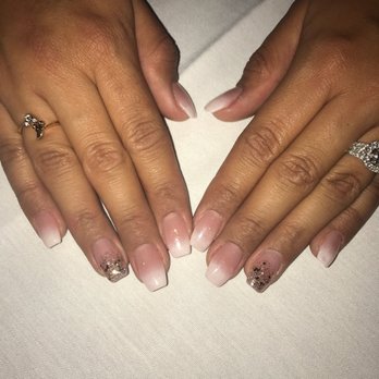 Sassy Nails - Ombré acrylic French tip with gold accent for my wedding day - Nail Salons Near Me - San Bruno, California Sassy Nails - Ombré acrylic French tip with gold accent for my wedding day - Nail Salons Near Me - San Bruno, California