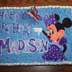 Carina's Cakes - Minnie Mouse Birthday Cake with buttercream frosting and gumpaste butterflies