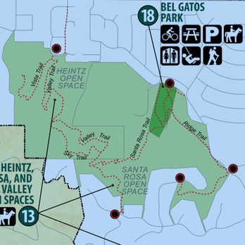 Belgatos Park - Bel Gatos Park Map as it pertains to Santa Rosa Open Space and Heintz Open Space. - Hiking Near Me - Los Gatos, California Belgatos Park - Bel Gatos Park Map as it pertains to Santa Rosa Open Space and Heintz Open Space. - Hiking Near Me - Los Gatos, California