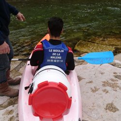Au Moulin de la Malène - Pas de danger de mouiller mes affaires avec le bidon étanche