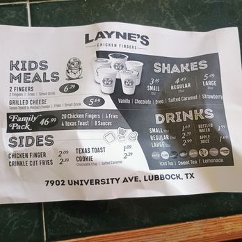 Layne's Chicken Fingers - Menu - Chicken Shop Near Me - Lubbock, Texas Layne's Chicken Fingers - Menu - Chicken Shop Near Me - Lubbock, Texas