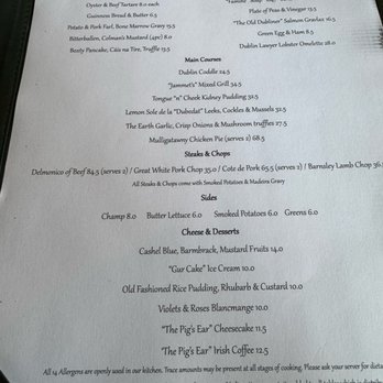The Pig's Ear - Menu - Bistros Near Me - Dublin, D The Pig's Ear - Menu - Bistros Near Me - Dublin, D