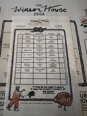 Menu photo 7 Winsor House Duxbury, MA