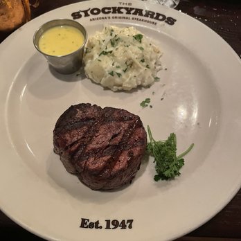Stockyards Restaurant - Filet mignon, Parmesan potato stack - Steakhouses Near Me - Phoenix, Arizona Stockyards Restaurant - Filet mignon, Parmesan potato stack - Steakhouses Near Me - Phoenix, Arizona