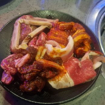 KPOT Korean BBQ & Hot Pot - Mixed plate with various meat - Korean Near Me - Bronx, New York