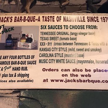Jack's Bar-B-Que - The magical sauces - Barbeque Near Me - Nashville, Tennessee Jack's Bar-B-Que - The magical sauces - Barbeque Near Me - Nashville, Tennessee