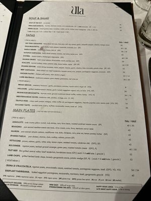 Menu photo 1 Ula Restaurant & Tapas Bar San Francisco, CA Menu photo 1 Ula Restaurant & Tapas Bar San Francisco, CA