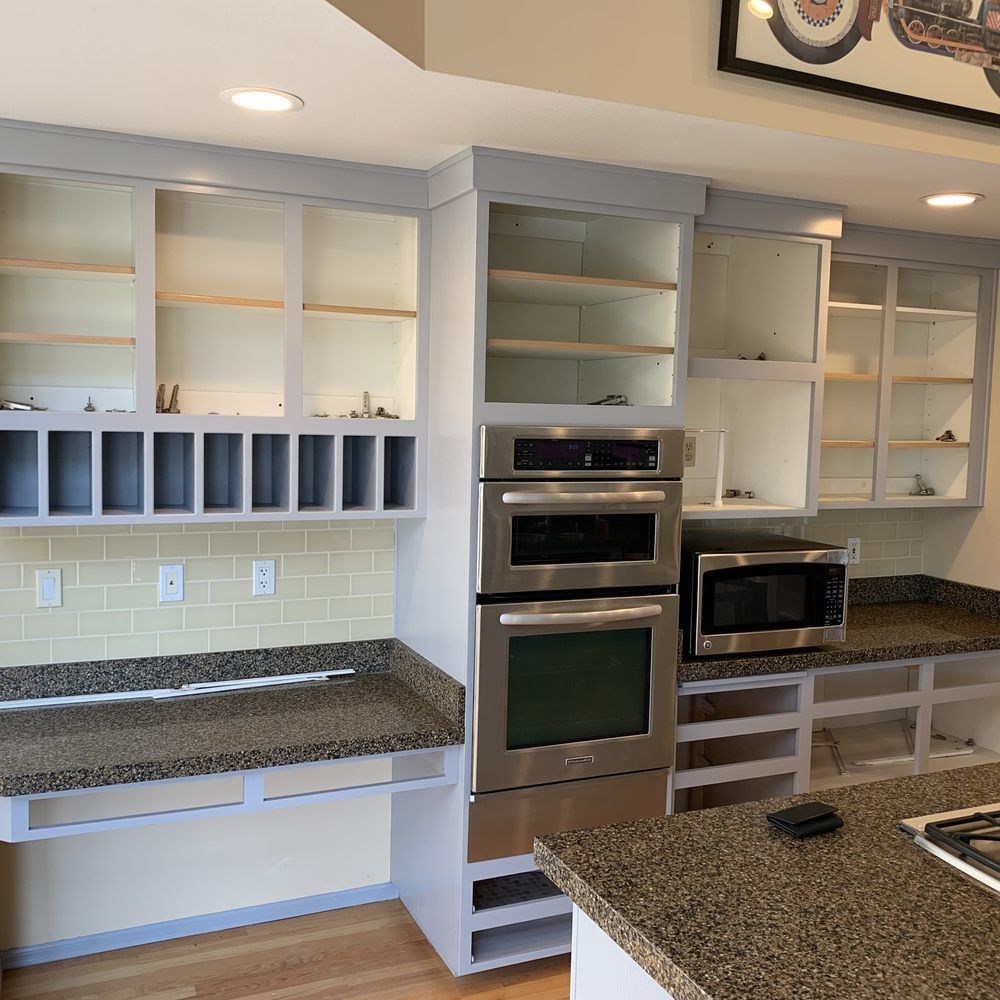 Cabinet Renovations - Framing is done abut drawers and doors have not been remounted - Cabinetry Near Me Cabinet Renovations - Framing is done abut drawers and doors have not been remounted - Cabinetry Near Me