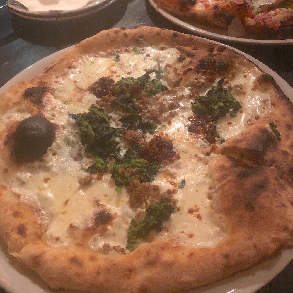 Apulia - Rustica $19.00. Mozz, broccoli rabe and sausage. Topping is very unevenly placed. - Pizza Near Me - Hoboken, New Jersey