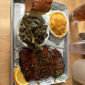 Forty Acres Soul Kitchen - Style It Platter (Build Your Own) - Brisket, Mac & Cheese, Side of Greens (V, GF), Cornbread - Southern Near Me - Grand Rapids, Michigan Forty Acres Soul Kitchen - Style It Platter (Build Your Own) - Brisket, Mac & Cheese, Side of Greens (V, GF), Cornbread - Southern Near Me - Grand Rapids, Michigan