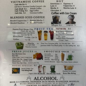 Coffee Factory - Menu - Coffee & Tea Near Me - Westminster, California