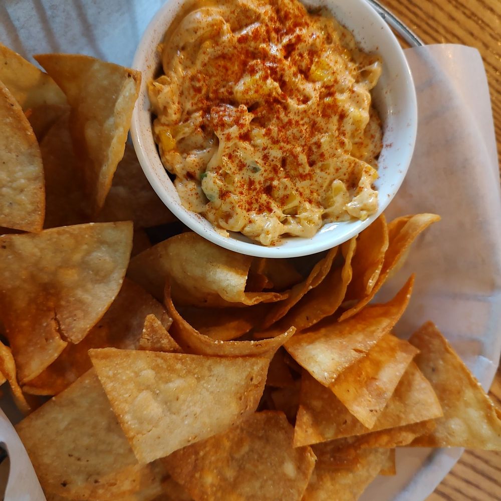 Elote dip, good but a little overcooked and dry Elote dip, good but a little overcooked and dry
