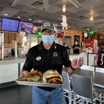 BurgerFi - Marcos with the Breakfast All Day Burger - Burgers Near Me - Miami Beach, Florida