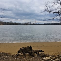 Dutch Gap Conservation Area - "Sandy Beach" with the coal fired power plant in the distance