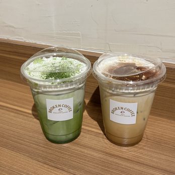 Broken Coffee - Spring Mountain - broken cream matcha latte and broken cream orange latte - Coffee & Tea Near Me - Las Vegas, Nevada