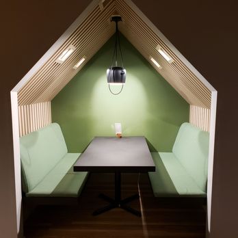 HI Jasper - The cute eating booth that is unlike anything I've ever seen before. - Hostels Near Me - Jasper, Alberta