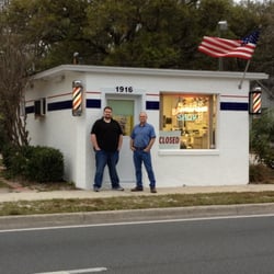 Barbers Bill and Matt opening a new day for business