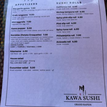 Kawa Sushi & Bar - Happy hour menu - Sushi Bars Near Me - Grand Rapids, Michigan Kawa Sushi & Bar - Happy hour menu - Sushi Bars Near Me - Grand Rapids, Michigan