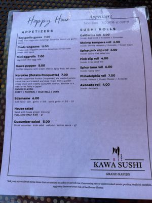 Menu photo 2 Kawa Sushi & Bar Grand Rapids, MI Menu photo 2 Kawa Sushi & Bar Grand Rapids, MI