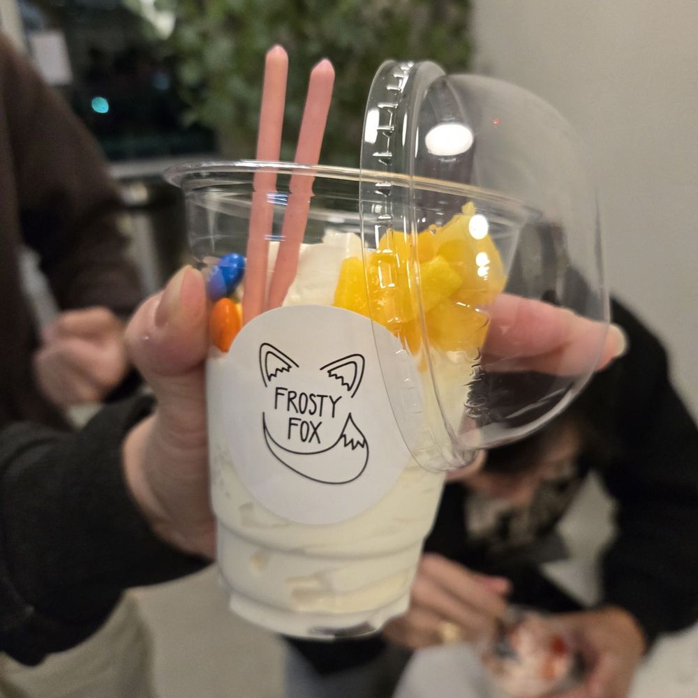 Frosty Fox - Mango Gelato with pocky sticks and m&ms... - Desserts Near Me - Austin, Texas Frosty Fox - Mango Gelato with pocky sticks and m&ms... - Desserts Near Me - Austin, Texas