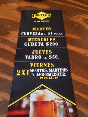 Menu photo 6 Porters Tijuana, BCN