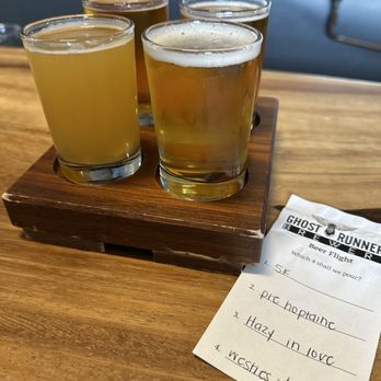 Ghost Runners Brewery and Kitchen - Flight (all 4 IPAs on tap)- the 5K was the best - Beer Bar Near Me - Vancouver, Washington Ghost Runners Brewery and Kitchen - Flight (all 4 IPAs on tap)- the 5K was the best - Beer Bar Near Me - Vancouver, Washington