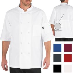 Scrubs & Chef Uniforms Outlet - The Cool Breeze--our most popular chef coat with short sleeves and a ventilating mesh panel in the back
