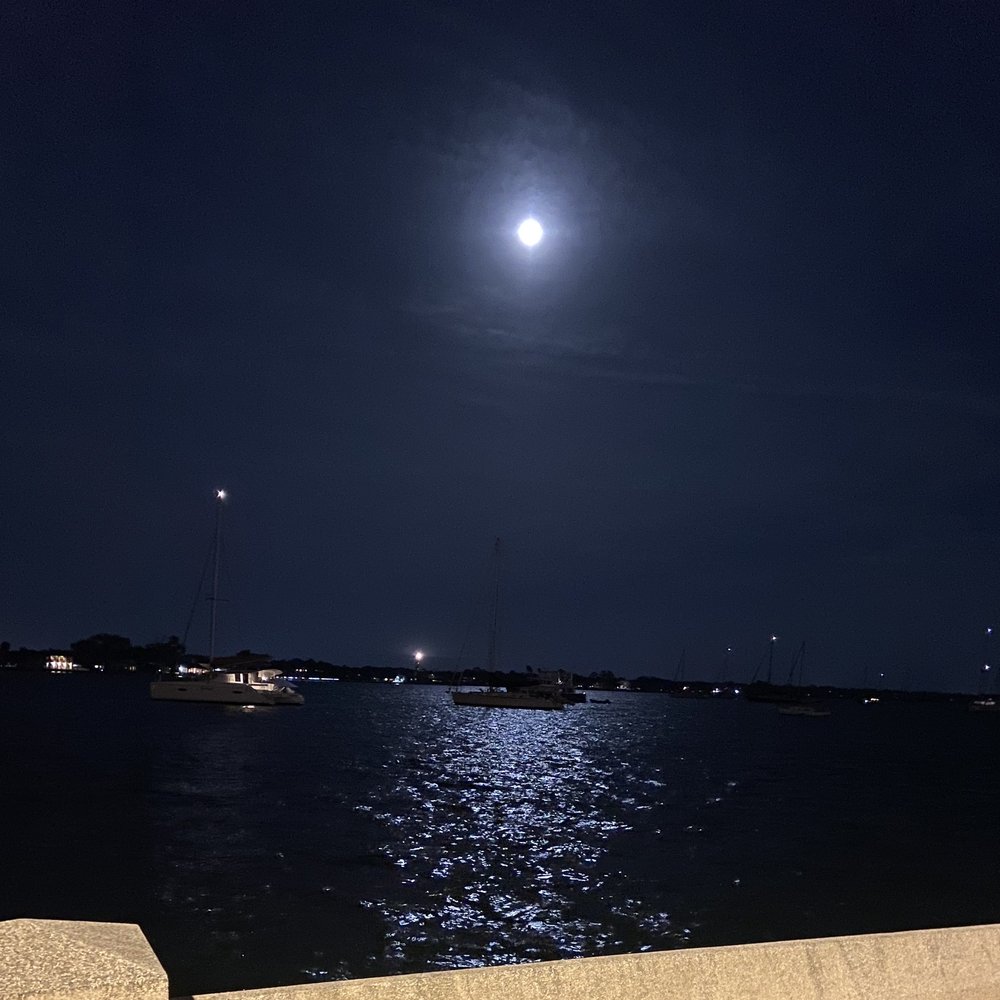 Bayfront Marin House - Looking over the river, Full moon from the Bayfront Marin House. - Hotels Near Me - Saint Augustine, Florida