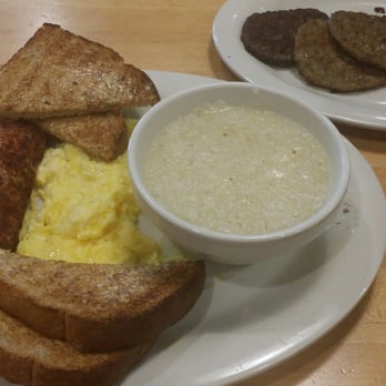 Eggs Up Grill - Their famous and tasty corn beef hash, 2 eggs scrambled light, sausage, grits, and toast. - Breakfast & Brunch Near Me - Columbia, South Carolina