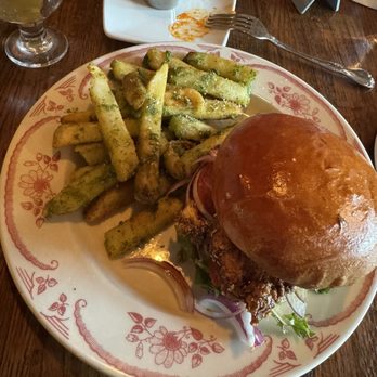 Corridor Brewery & Provisions - Umami Fried Chicken w/Pesto Fries - New American Near Me - Chicago, Illinois Corridor Brewery & Provisions - Umami Fried Chicken w/Pesto Fries - New American Near Me - Chicago, Illinois
