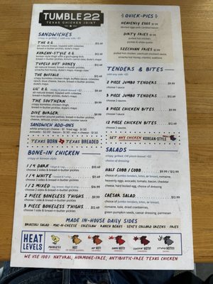 Menu photo 1 Tumble 22 San Marcos, TX