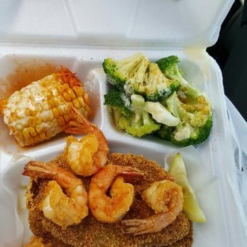 Louisiana Seafood - shrimp, corn, and broccoli in a styrofoam container - Seafood Markets Near Me - Atlanta, Georgia Louisiana Seafood - shrimp, corn, and broccoli in a styrofoam container - Seafood Markets Near Me - Atlanta, Georgia